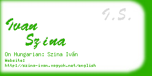 ivan szina business card