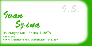 ivan szina business card